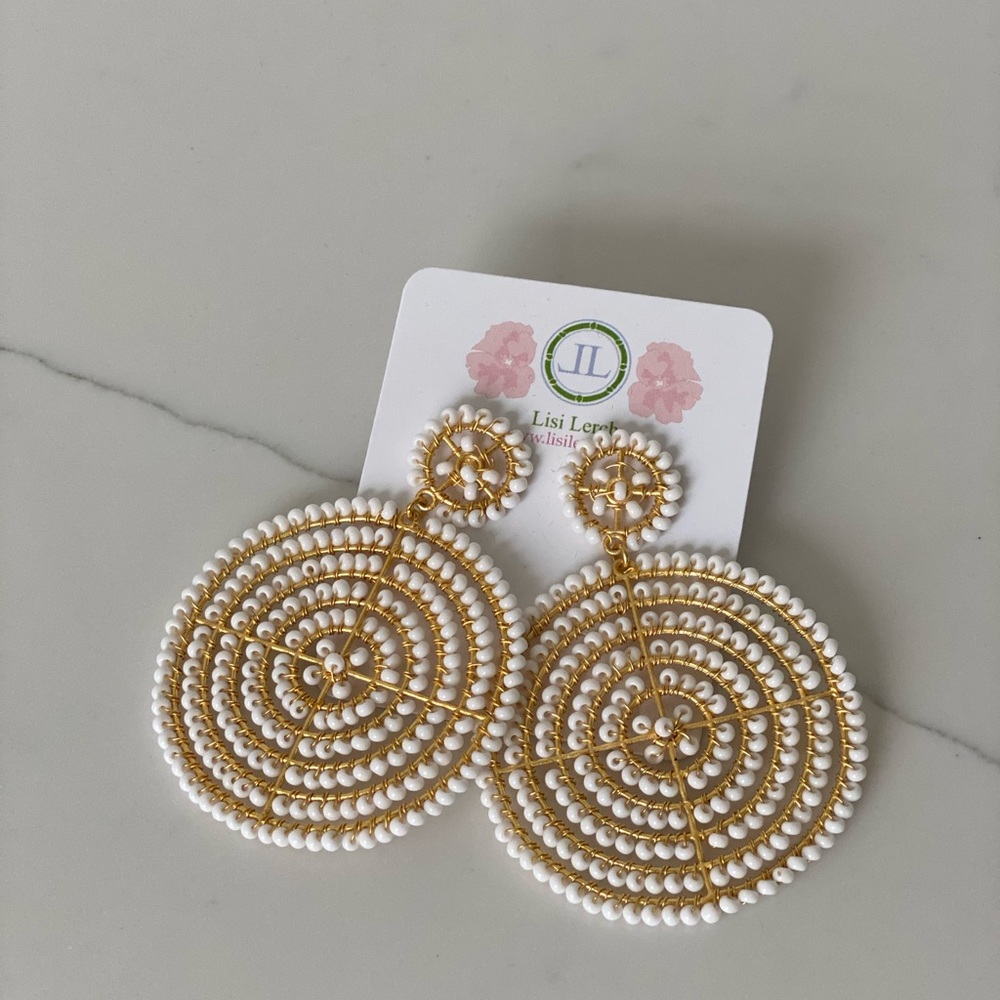 Lisi Lerch Disc Earrings - White